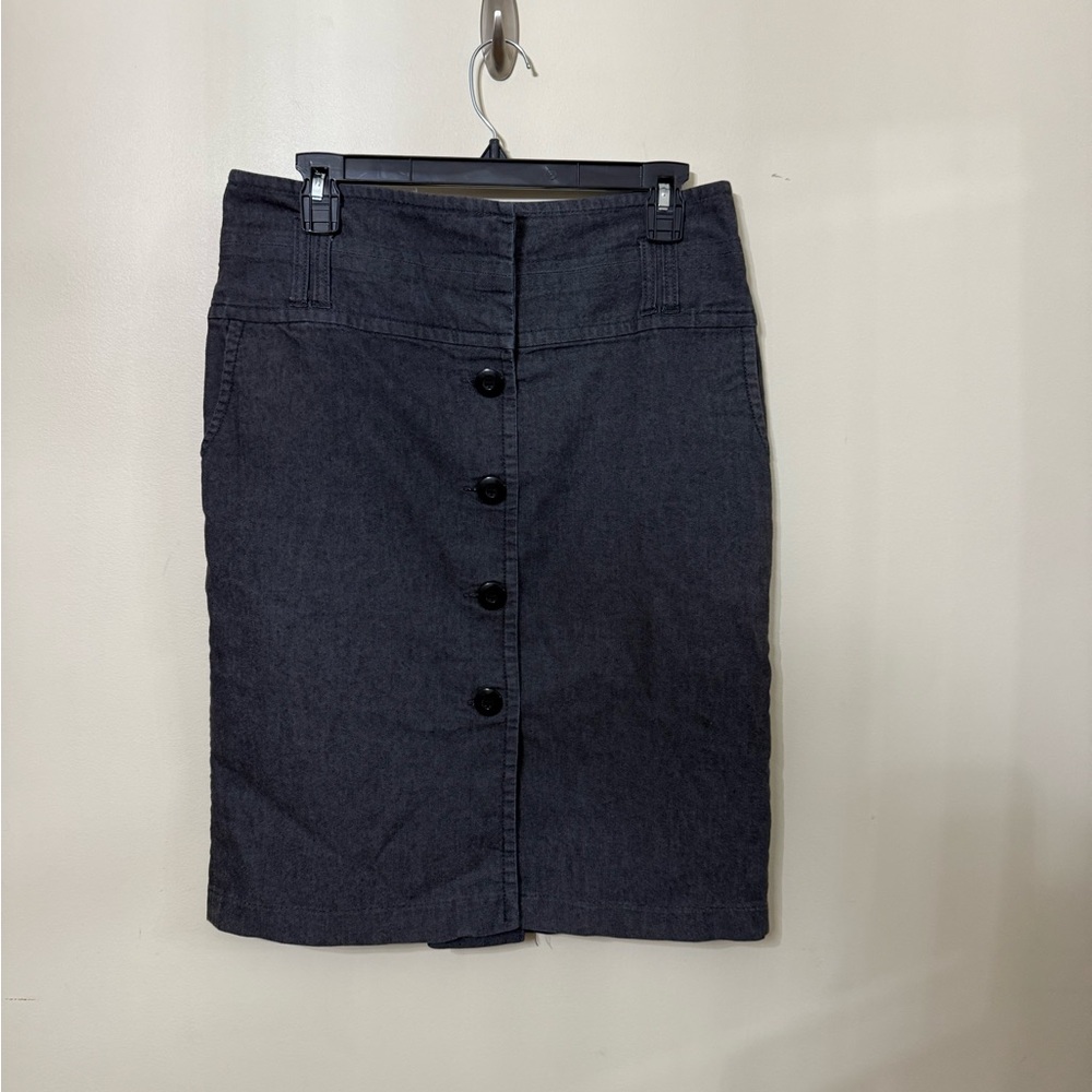 Dalia Collection Grey Button-Front Skirt